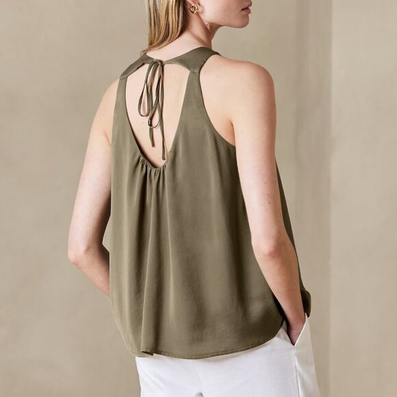 Banana Republic Tops - Banana Republic Olive Green Open Back Tank